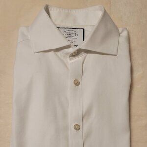 Charles Tyrwhitt Solid White Non Iron Extra Slim Fit Dress Shirt 15.5-35
